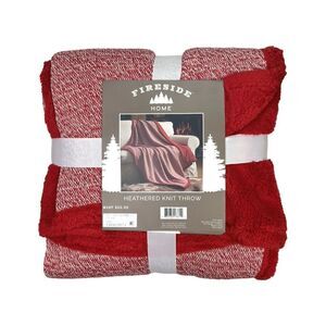 Fireside Home Heathered Knit Throw Sherpa Reverse - 50” x 60”
